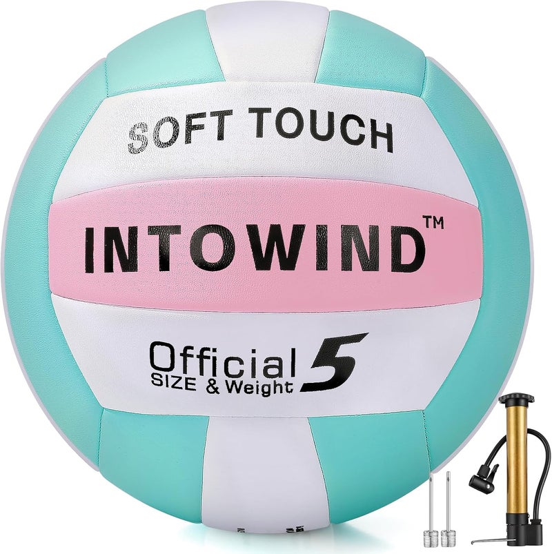 INTOWIND Volleyball Soft Touch Volleyballs Beach Volleyball Outdoor Indoor Volleyballs Beach Park Gym Games Training Official Size 5 Volleyball - Image 1